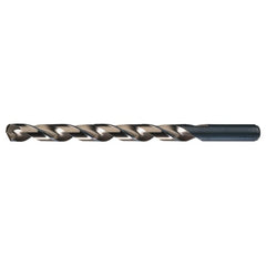 3.20mm RHS / RHC HSS-CO 8% (M42) 135 Degree Split Point Cobalt Heavy Duty Taper Length Drill - Straw / Gold Oxide - Exact Industrial Supply