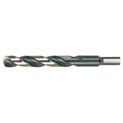 27/64 RHS / RHC HSS 135 Degree Split Point Heavy Duty Mechanics Length Drill - Black & Gold - Exact Industrial Supply
