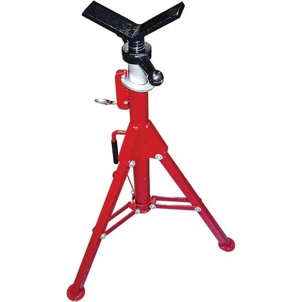 Rothenberger - 1/2" to 8" Pipe Capacity, Portable Folding Vee-Head Stand - 27" to 50" High, 2,500 Lb Capacity - Exact Industrial Supply