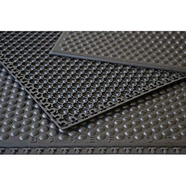 Barefoot - 2' Long x 3' Wide, Dry Environment, Anti-Fatigue Matting - Black, EPDM Rubber with EPDM Rubber Base - Exact Industrial Supply