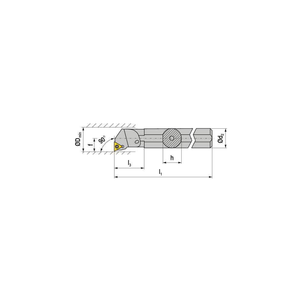 Indexable Boring Bar:  A16M STFCR 11,  20.00 mm Min Bore,  16.00 mm Shank Dia,  90.00&deg N/A Steel 150.0000″ OAL,  Screw Clamping,