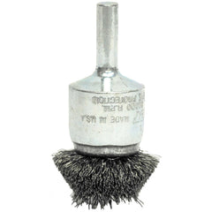 ‎1-1/2″ Circular Flared Crimped Wire End Brush, .006″ Stainless Steel Fill - Exact Industrial Supply