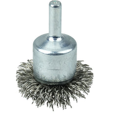 1-1/2″ Circular Flared Crimped Wire End Brush, .020″ Stainless Steel Fill - Exact Industrial Supply