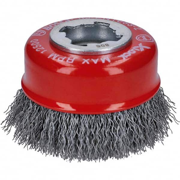 Bosch - 3" Diam 0.012" X-LOCK Carbon Steel Fill Cup Brush - Exact Industrial Supply