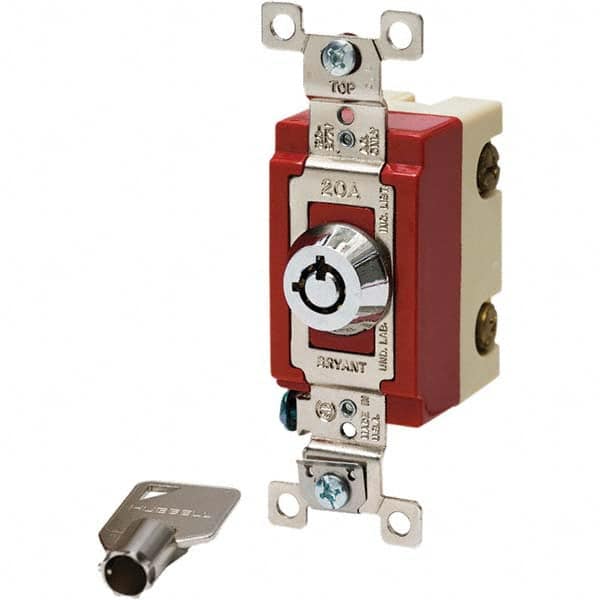 Bryant Electric - Key Switches Switch Type: 4 Tumbler Switch Sequence: On-Off - Exact Industrial Supply