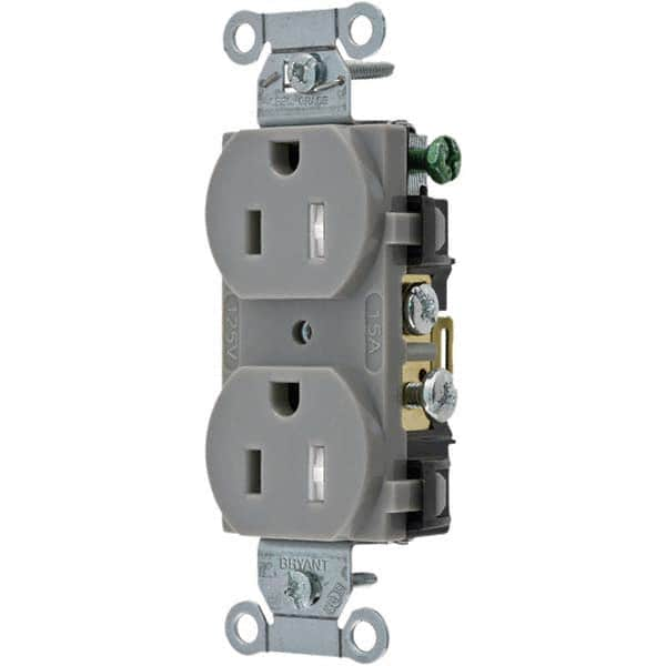 Bryant Electric - Straight Blade Receptacles Receptacle Type: Duplex Receptacle Grade: Commercial - Exact Industrial Supply