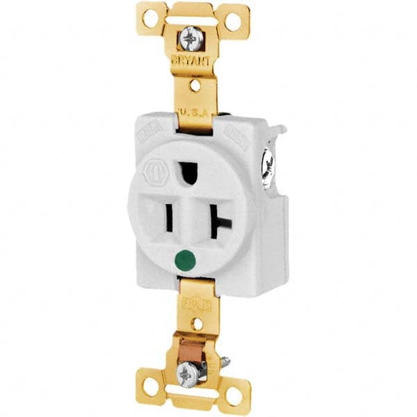 Bryant Electric - Straight Blade Receptacles Receptacle Type: Single Receptacle Grade: Hospital - Exact Industrial Supply