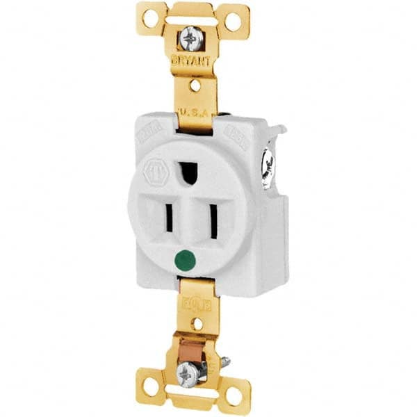 Bryant Electric - Straight Blade Receptacles Receptacle Type: Single Receptacle Grade: Hospital - Exact Industrial Supply