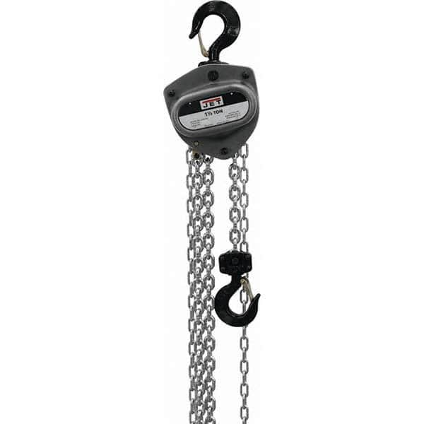 Jet - 3,000 Lb Capacity, 70' Lift Height, Manual Chain Hoist - Exact Industrial Supply