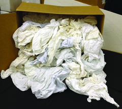 White T-Shirt Wiper - 25 lb Box - Exact Industrial Supply