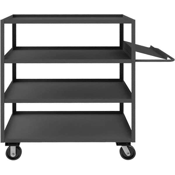 Order Picking Utility Cart: Gray Gray, Phenolic Casters, 4 Shelves