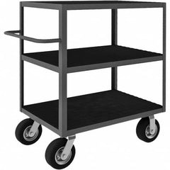 Instrument Utility Cart: Gray Gray, Pneumatic Casters, 3 Shelves