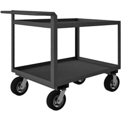 Mobile Utility Cart: Gray Gray, Pneumatic Casters, 2 Shelves