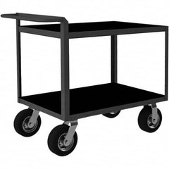 Mobile Utility Cart: Gray Gray, Pneumatic Casters, 2 Shelves