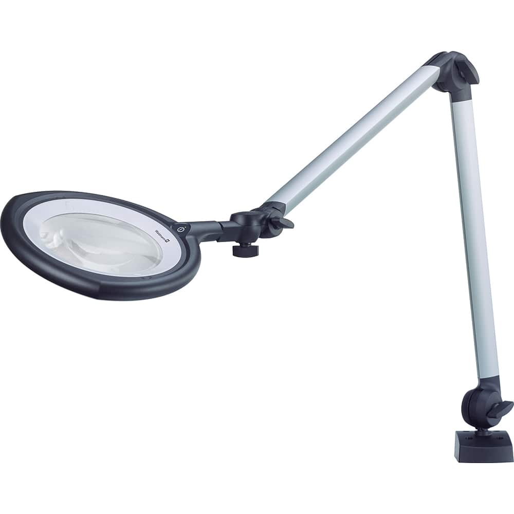 Waldmann Lighting - Task Lights; Fixture Type: Magnifying ; Color: Light Gray ; Lamp Type: LED ; Mounting Type: Screw Mount ; Adjustable Arm Type: Articulated ; Arm Length (Inch): 30.9 - Exact Industrial Supply