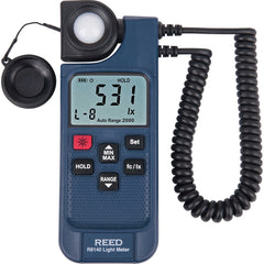 REED Instruments - Light Meters; Compatible Lighting: All Visible Light; LED ; Maximum Measurement (Lux): 199900 ; Maximum Measurement (FC): 19990 ; Minimum Measurement (Lux): 0 ; Minimum Measurement (FC): 0 ; Accuracy ? (%): 3 - Exact Industrial Supply