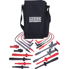 REED Instruments - Electrical Test Equipment Accessories; Accessory Type: Test Leads Set ; For Use With: Electrical Test Equipment with 4mm Adapters ; Color: Black; Red ; Includes: Alligator Clips; Test Probes; Test Clips - Exact Industrial Supply