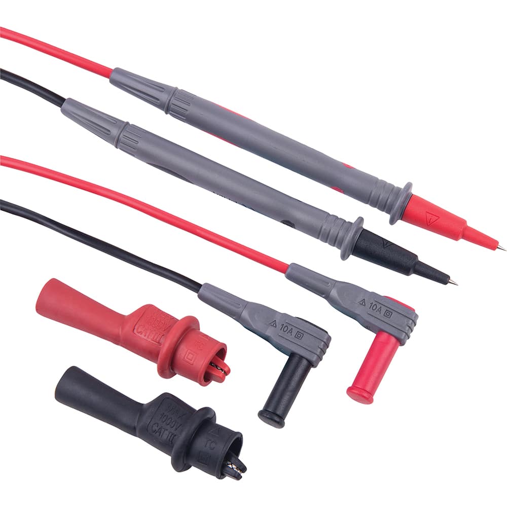 REED Instruments - Electrical Test Equipment Accessories; Accessory Type: Test Leads ; For Use With: Electrical Test Equipment with 0.16'' (4mm) Adapters ; Color: Black; Red ; Includes: Test Lead Set, Alligator Clips - Exact Industrial Supply
