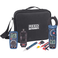 REED Instruments - Electrical Test Equipment Combination Kits; Kit Type: Combination Kit ; Maximum Voltage: 1000 VDC ; Number of Pieces: 8 ; Jaw Style: Clamp On ; Maximum AC Amperage: 1000 ; Maximum DC Amperage: 1000 - Exact Industrial Supply