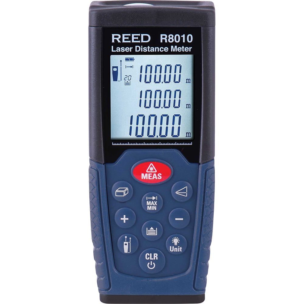 REED Instruments - Laser & Ultrasonic Distance Finders; Type: Laser ; Maximum Distance (Meters): 100.00 ; Maximum Distance (Feet): 328.00 ; Accuracy (mm): 1.50 ; Accuracy (Inch): 0.06 ; Accuracy (Decimal Inch): 0.06 - Exact Industrial Supply