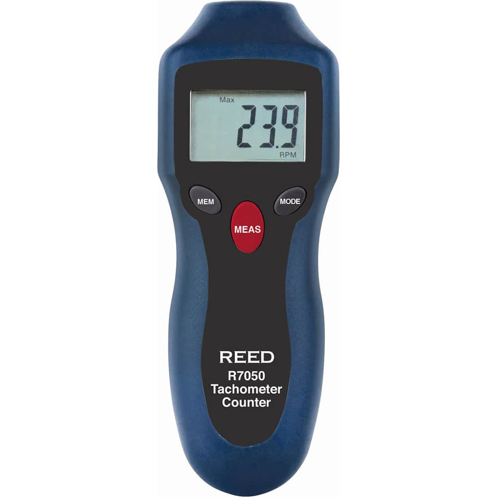 REED Instruments - Tachometers; Type: Non-Contact ; Minimum Measurement (RPM): 2.00 ; Maximum Measurement (RPM): 99999.00 ; Meter Length (mm): 160.00 ; Meter Length (Inch): 6.3000 ; Meter Length (Decimal Inch): 6.3000 - Exact Industrial Supply