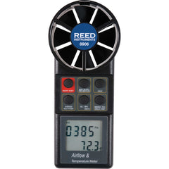 REED Instruments - Airflow Meters & Thermo-Anemometers; Type: Airflow Meter ; Maximum Air Velocity ft/min (Feet): 6900 ; Min Air Velocity ft/min (Feet): 80 ; Min Air Velocity km/hr: 0.400 ; Min Air Velocity knots: 0.800 ; Min Air Velocity mph: 0.9000 - Exact Industrial Supply