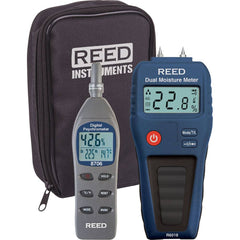 REED Instruments - Moisture Meters & Analyzers; Type: Dual Moisture Meter ; Applications: Construction and Building Projects Remediation and Restoration Woodworking ; Accuracy (Percentage): Pin Mode: ?(3% + 5 dgt.) ; Minimum Operating Temperature (F): 41 - Exact Industrial Supply