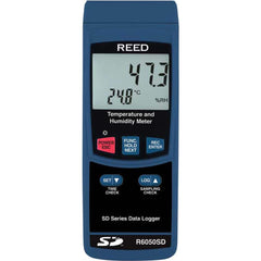 REED Instruments - Thermometer/Hygrometers & Barometers; Type: Temperature/Humidity Recorder ; Minimum Relative Humidity (%): 5 ; Maximum Relative Humidity (%): 95.00 ; Minimum Temperature (C): 0.00 ; Minimum Temperature (F): 32.000 ; Maximum Temperature - Exact Industrial Supply