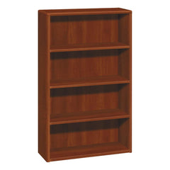 Hon - Bookcases; Height (Inch): 57-1/8 ; Color: Cognac ; Number of Shelves: 4 ; Width (Inch): 36 ; Width (Decimal Inch): 36.0000 ; Depth (Inch): 13-1/8 - Exact Industrial Supply