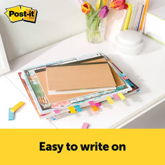 Self-Stick Page Flags; Style: Page Markers; Color: Multi-Color; Size: 0.5 x 1.75; Description: Post-it ™ Page Markers, Assorted Bright Colors, 1/2 in, 1 3/4 in Per Pad, 10 Pads Per Pack; Style: Page Markers