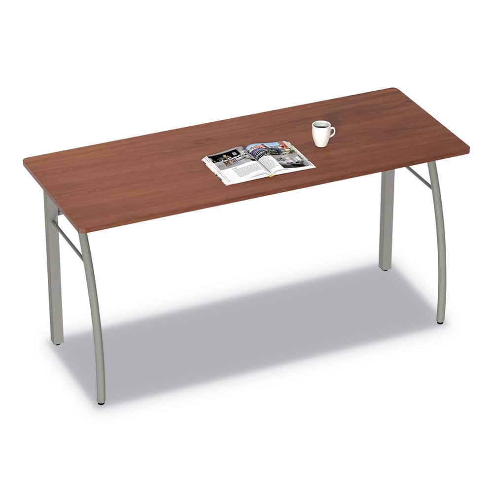 Linea Italia - Office Desks; Type: Rectangular Desk ; Center Draw: No ; Color: Cherry ; Material: Steel Base, Woodgrain Laminate Worksurface ; Width (Inch): 59-1/8 ; Depth (Inch): 23-5/8 - Exact Industrial Supply