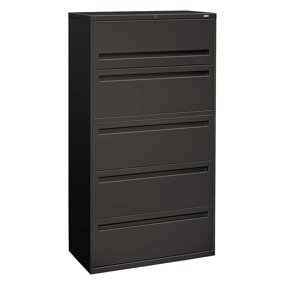 Hon - 5 Drawer Charcoal Steel Lateral File - Exact Industrial Supply