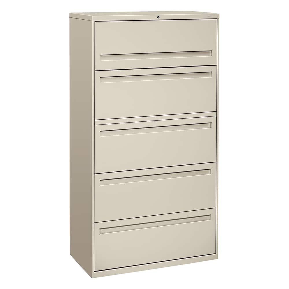 Hon - 5 Drawer Light Gray Steel Lateral File - Exact Industrial Supply