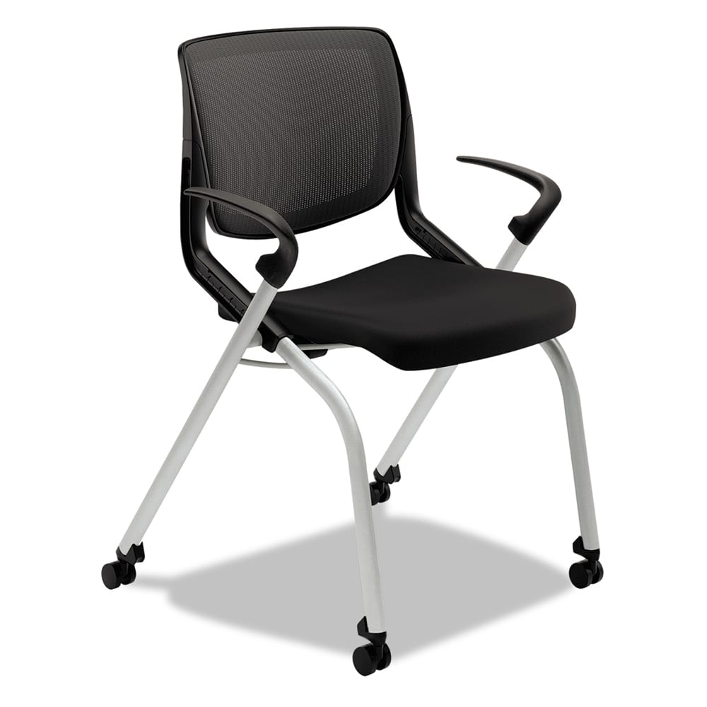 Hon - Stacking Chairs; Type: Stack Chair ; Seating Area Material: Polyester ; Color: Onyx; Black ; Frame Color: Platinum ; Height (Inch): 34 ; Width (Inch): 26-3/4 - Exact Industrial Supply