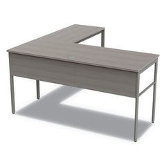 Linea Italia - Office Desks; Type: Workstation ; Center Draw: No ; Color: Ash ; Material: Steel Base; Laminate Worksurface ; Width (Inch): 59 ; Depth (Inch): 59 - Exact Industrial Supply