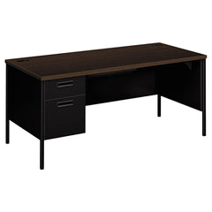 Hon - Office Desks; Type: Single Pedestal w/Left Hand Return ; Center Draw: No ; Color: Mocha ; Material: Steel Base; Laminate Worksurface ; Width (Inch): 66 ; Depth (Inch): 30 - Exact Industrial Supply