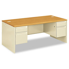 Hon - Office Desks; Type: Double Pedestal Desk ; Center Draw: No ; Color: Harvest; Putty ; Material: Steel Base; High-Pressure Laminate Worksurface ; Width (Inch): 72 ; Depth (Inch): 36 - Exact Industrial Supply