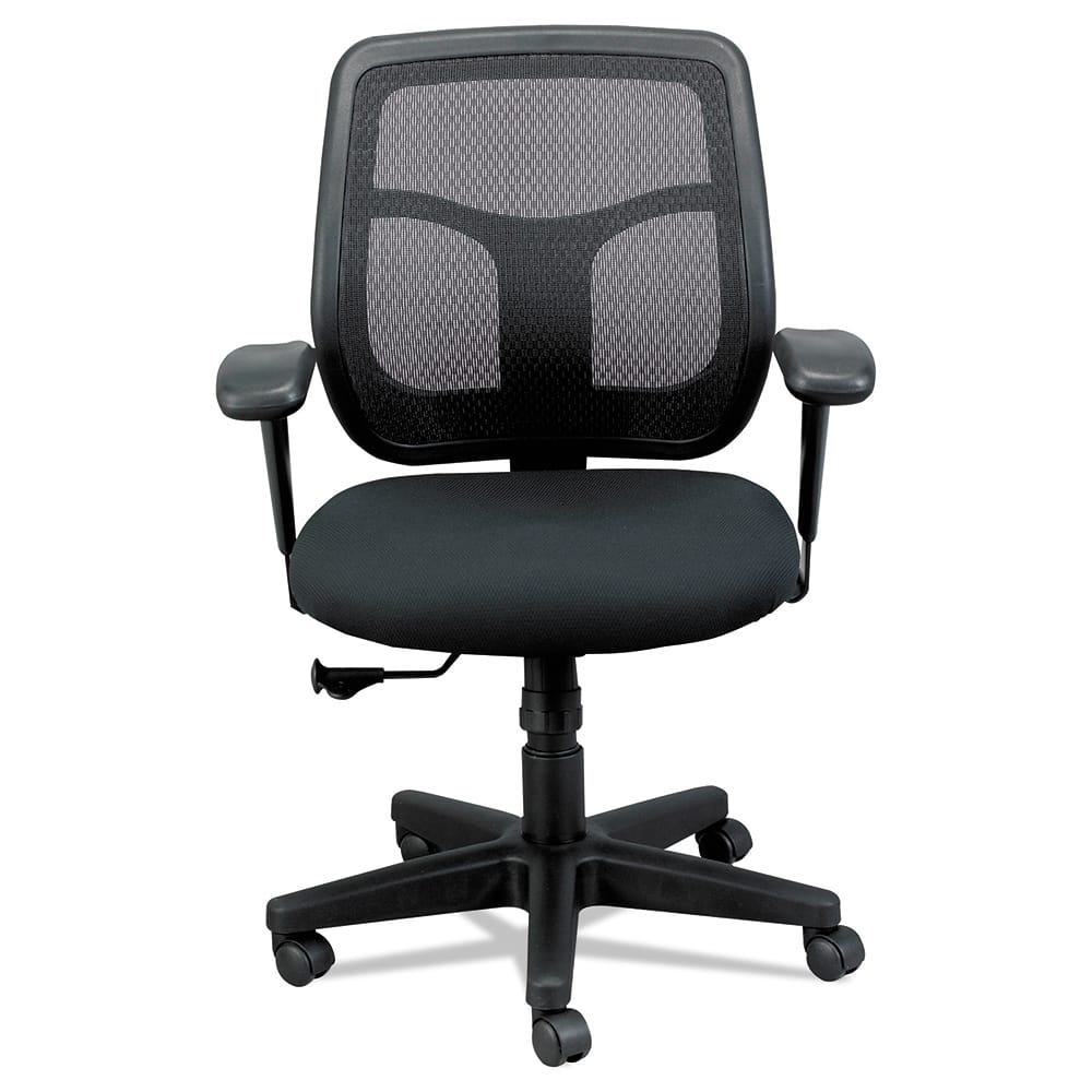 Tempur-Pedic - Swivel & Adjustable Office Chairs; Type: Mid-Back Mesh Chair ; Color: Black Seat/Black Back ; Seat Material: Mesh ; Height Range (Inch): 35 - Exact Industrial Supply