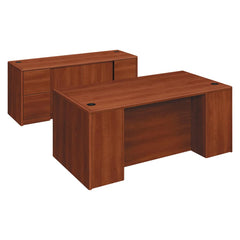 Hon - Office Desks; Type: Double Pedestal Desk ; Center Draw: No ; Color: Cognac ; Material: Woodgrain Laminate Base; High-Pressure Laminate Worksurface ; Width (Inch): 72 ; Depth (Inch): 36 - Exact Industrial Supply