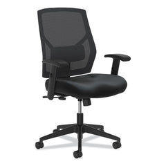 Basyx - Swivel & Adjustable Office Chairs; Type: High Back Chair ; Color: Black ; Seat Material: Fabric ; Height Range (Inch): 39 - Exact Industrial Supply