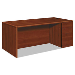 Hon - Office Desks; Type: Single Pedestal Desk ; Center Draw: No ; Color: Cognac ; Material: Woodgrain Laminate Base; High-Pressure Laminate Worksurface ; Width (Inch): 72 ; Depth (Inch): 36 - Exact Industrial Supply