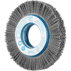 Wheel Brush: 6″ Wheel Dia, Crimped & Round Nylon & Silicon Carbide, 80 Grit, 3,600 RPM