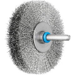 Wheel Brush: 2″ Wheel Dia, Crimped Stainless Steel, 60 Grit, 12,000 RPM