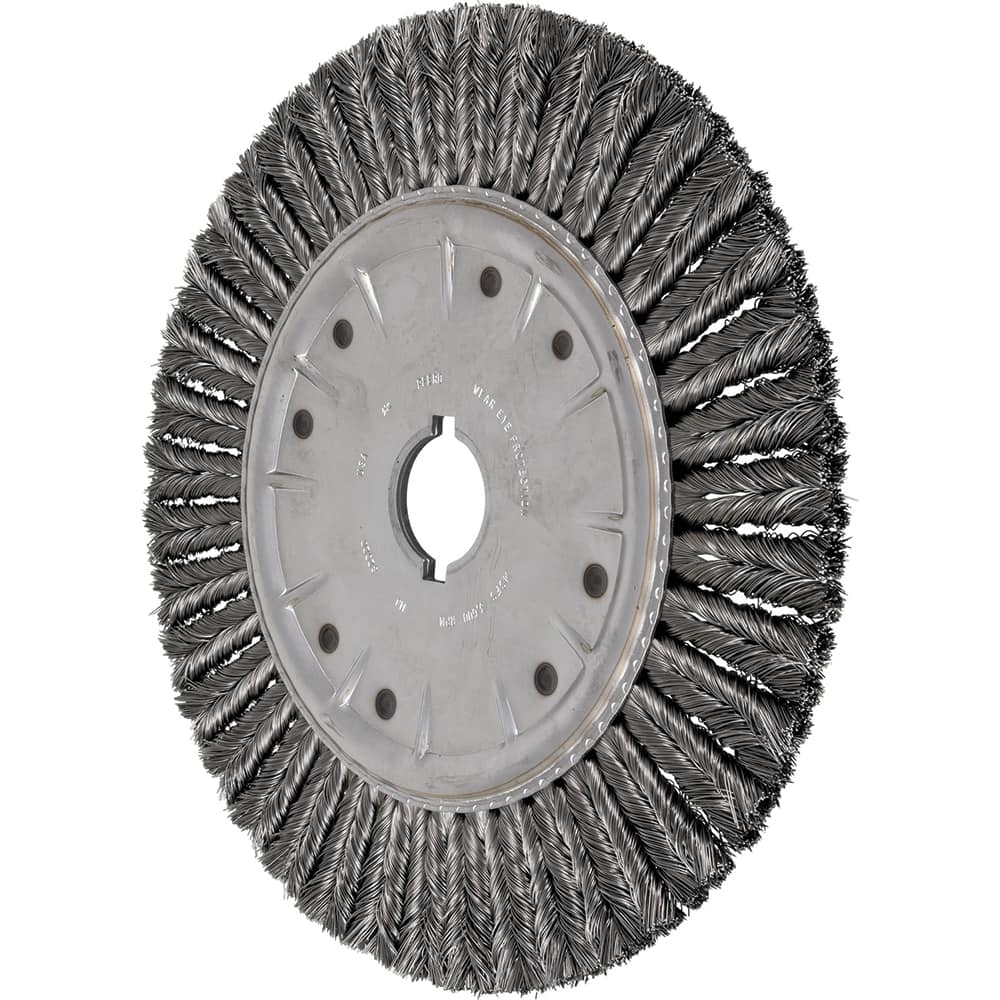 PFERD - Wheel Brushes; Outside Diameter (Inch): 15 ; Wire Type: Knotted ; Fill Material: Carbon Steel ; Trim Length (Inch): 2-5/8 ; Filament Wire Diameter Range: 0.0300 & Above ; Maximum RPM: 3600.000 - Exact Industrial Supply