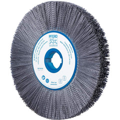 PFERD - Wheel Brushes; Outside Diameter (Inch): 14 ; Wire Type: Crimped; Round ; Fill Material: Nylon; Ceramic ; Trim Length (Inch): 3-1/2 ; Filament Wire Diameter Range: 0.0300 & Above ; Maximum RPM: 1800.000 - Exact Industrial Supply