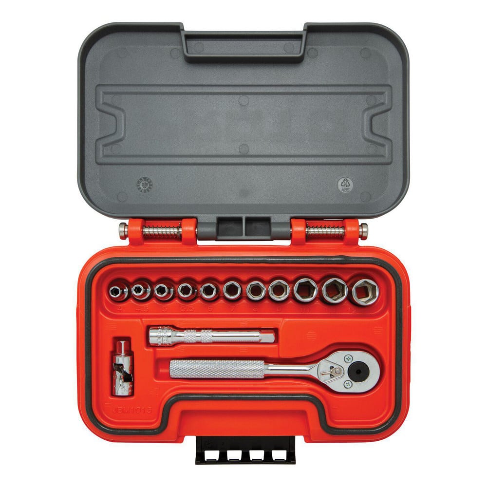 Combination Hand Tool Sets; Set Type: Socket Set; Container Type: Blow Mold Case; Measurement Type: Metric; Container Material: Plastic; Drive Size: 1/4; Insulated: No; Hex Size (mm): 4, 5, 6, 8, 10; Case Type: Blow Mold Case