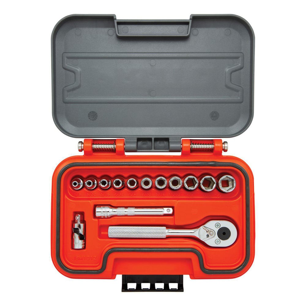 Combination Hand Tool Sets; Set Type: Socket Set; Container Type: Blow Mold Case; Measurement Type: Inch; Container Material: Plastic; Drive Size: 1/4; Insulated: No; Case Type: Blow Mold Case