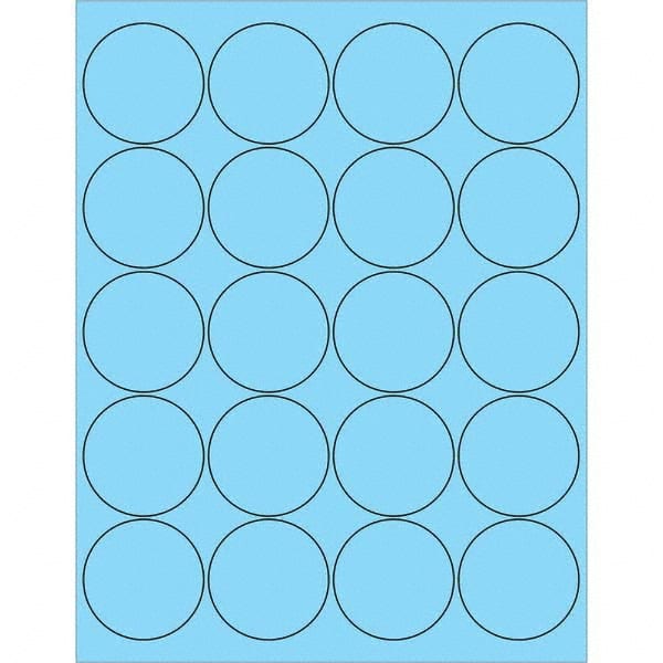 Tape Logic - Pack of (20), 100 Sheet 2" x 2" Pastel Blue Permanent Acrylic Laser Labels - Exact Industrial Supply