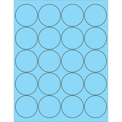 Tape Logic - Pack of (20), 100 Sheet 2" x 2" Pastel Blue Permanent Acrylic Laser Labels - Exact Industrial Supply