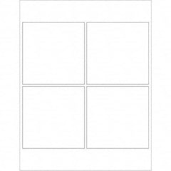 Tape Logic - Pack of (4), 100 Sheet 4" x 4" White Polyester Weatherproof Labels - Exact Industrial Supply
